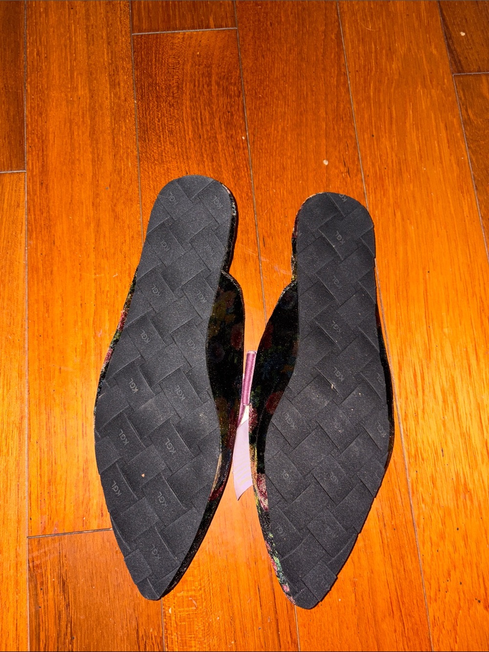 NWOT Kurt Geiger Velvet Floral Pointed Mules Mauve Bow large size 7-8 Slippers - Picture 3 of 5